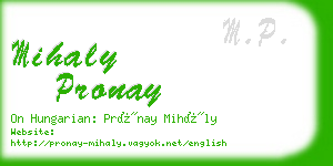 mihaly pronay business card